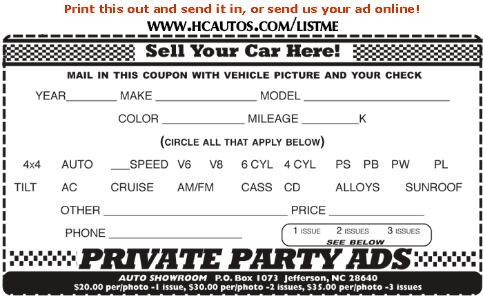Ad for Private Party